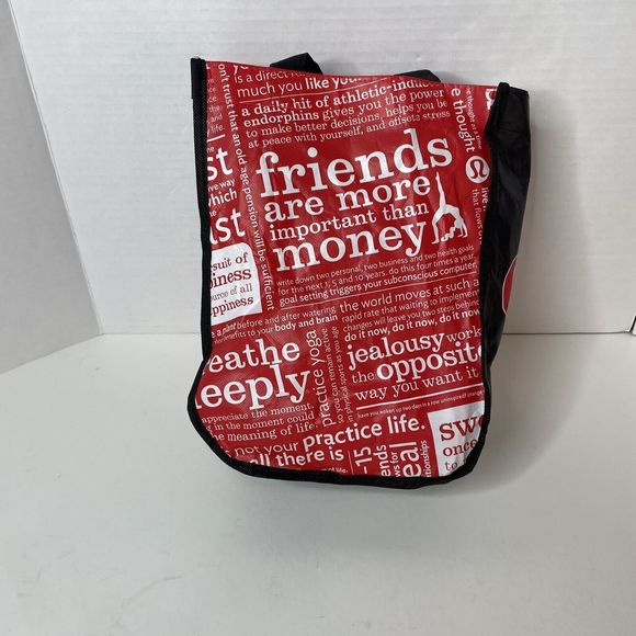 Lululemon Tote Bag, Red/black, Small, ~11”x9”x4”, Reusable Shopping Bag - Picture 4 of 9